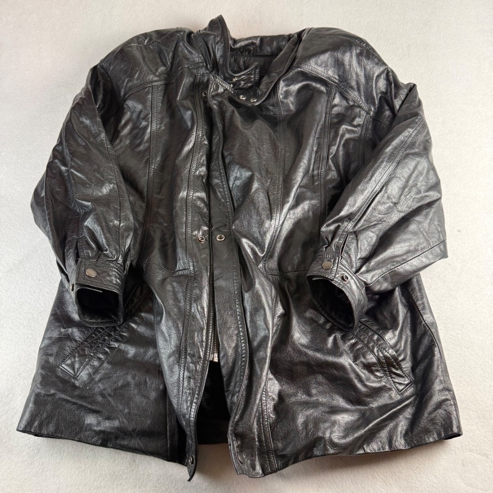 Wilsons The Leather Experts Mens Black Leather Jacket Faux Fur Lined Small S